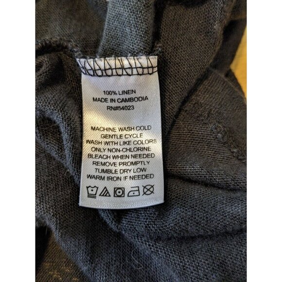 Lavon Linen Top T Shirt Women Plus 2X Black Short Sleeve Light Breathable Staple - Picture 7 of 7